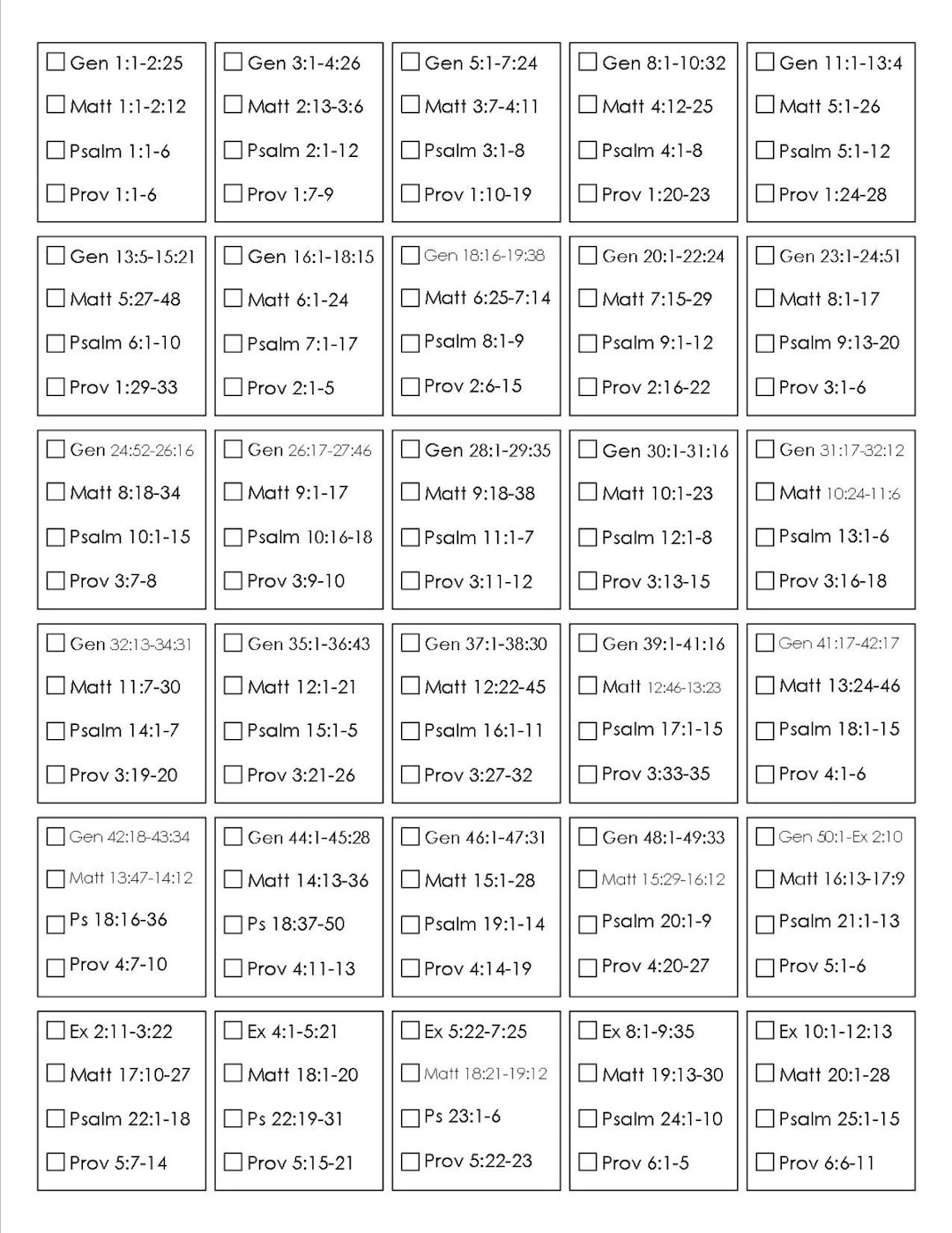 Printable Bible Reading Plan | Read The Bible In One Year - Etsy regarding Reading the Bible in a Year Plan Printable