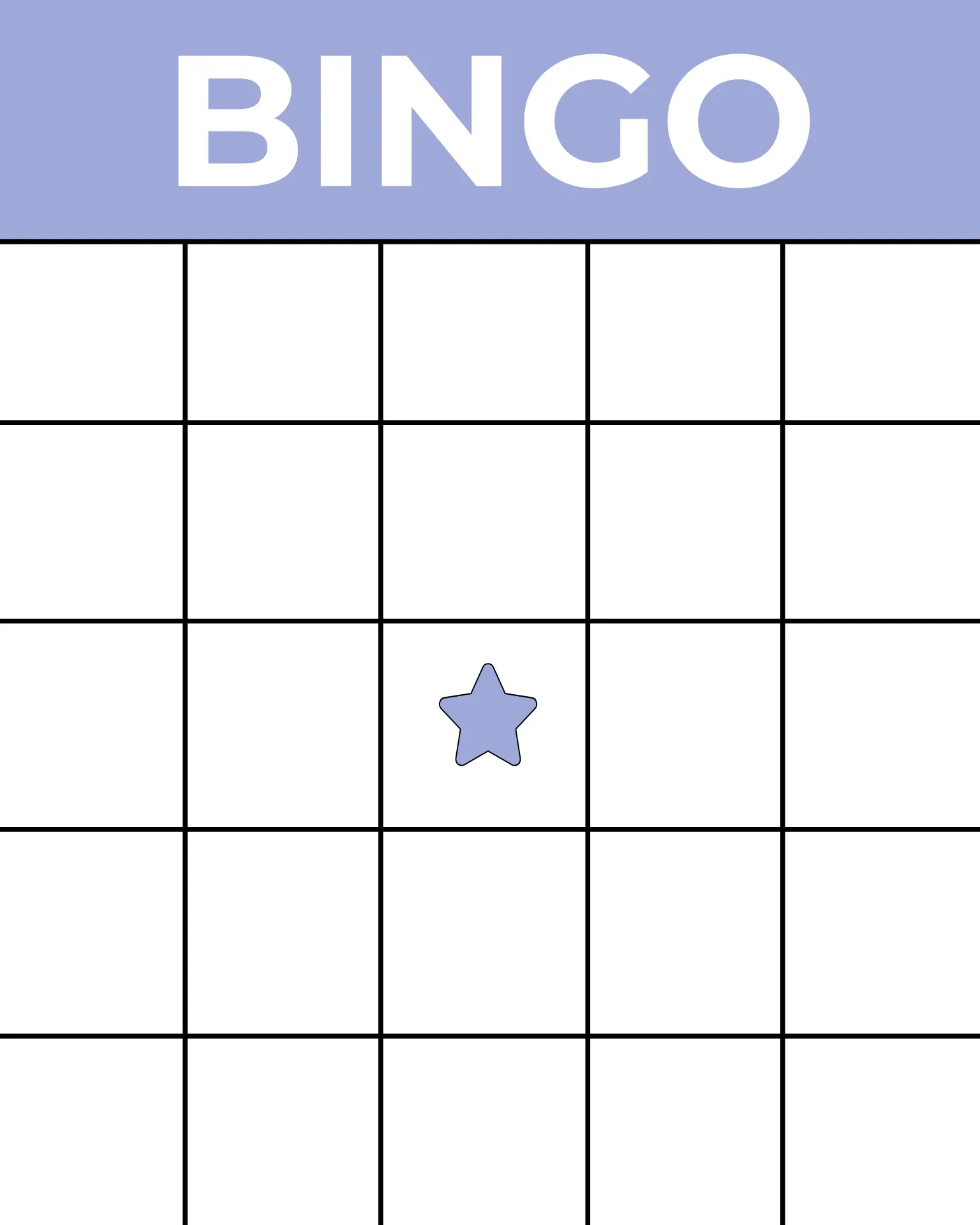 Printable Bingo Card Template — Kapwing throughout Blank Bingo Card Template Printable