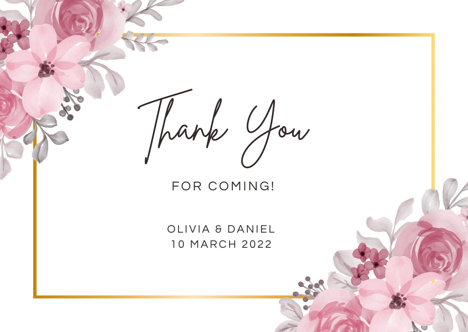 Printable, Customizable Thank You Card Templates | Canva inside Printable Thank You Card Templates