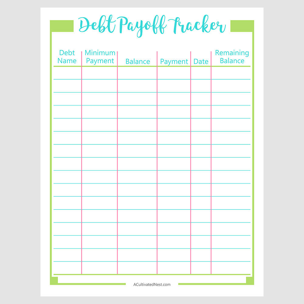 Printable Debt Payoff Tracker throughout Free Printable Debt Payoff Tracker