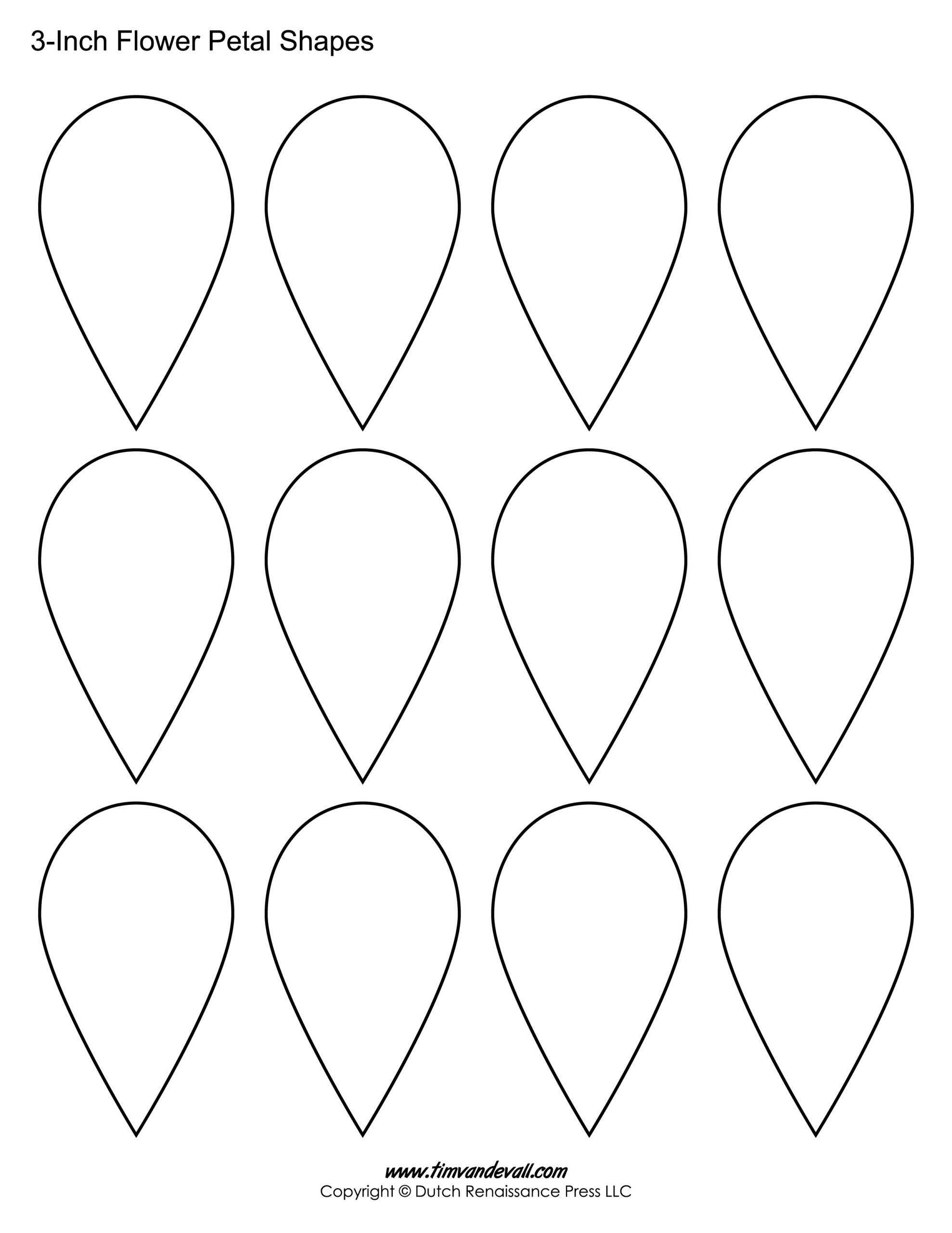 Printable Flower Petal Templates For Making Paper Flowers with 6 Petal Flower Template Free Printable