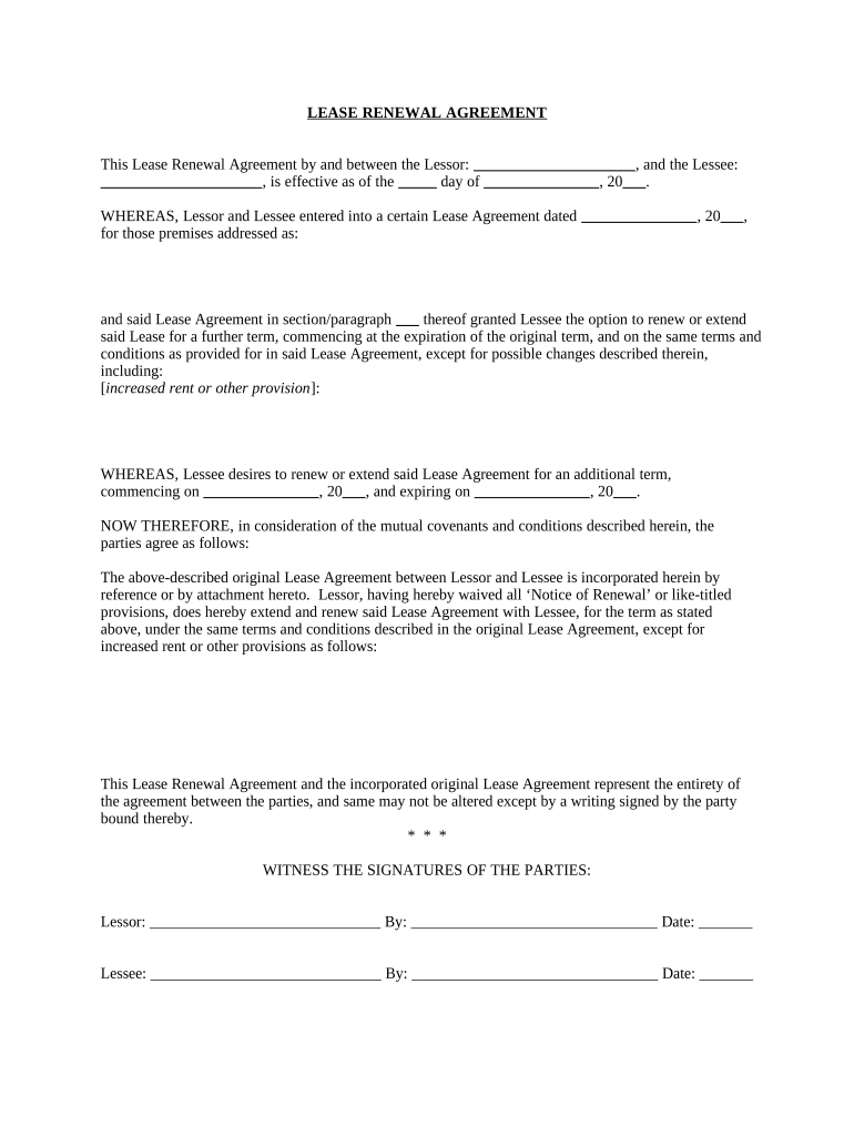 Printable Lease Renewal Agreement: Pre-Built Template | Airslate in Free Printable Lease Renewal Agreement