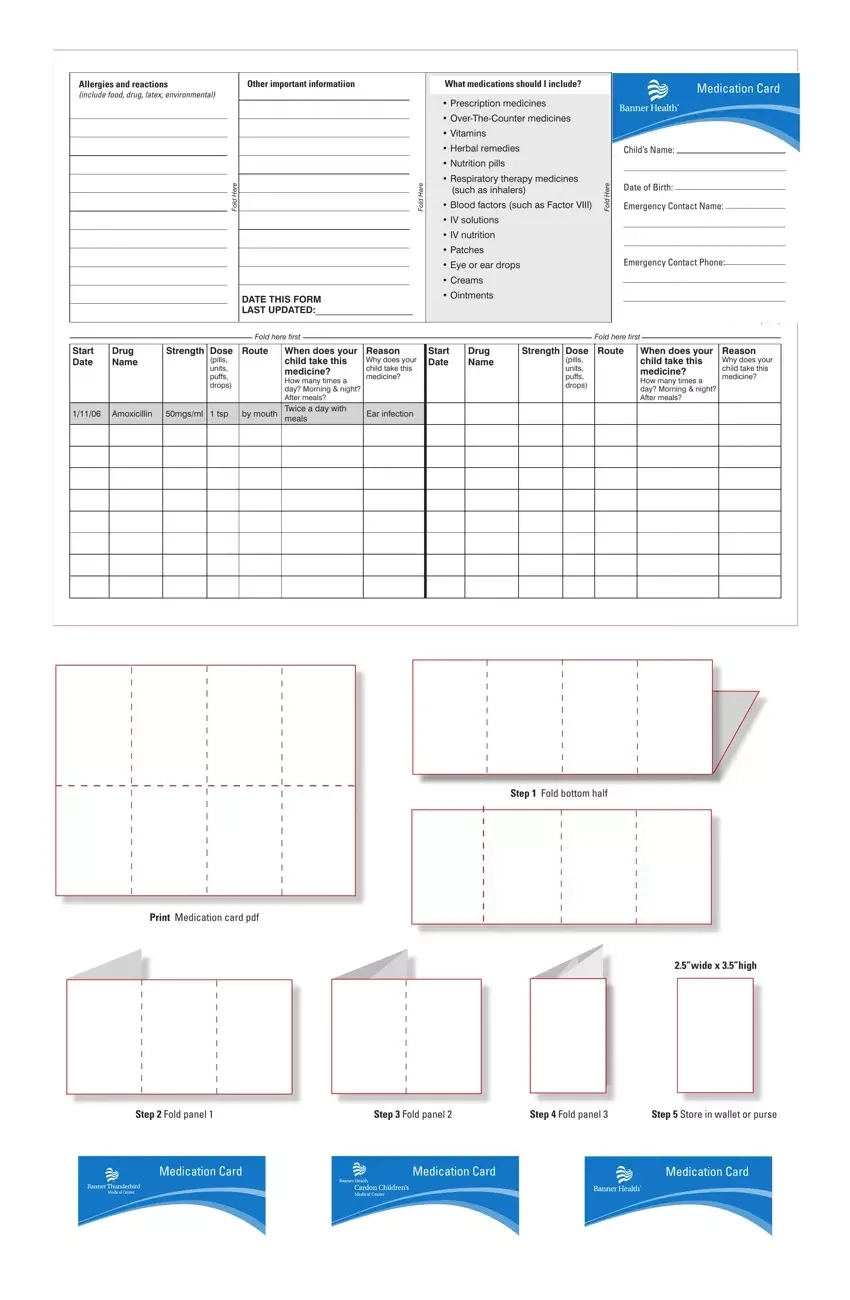 Printable Medication List For Wallet Pdf Form - Formspal with Free Printable Medical Wallet Card