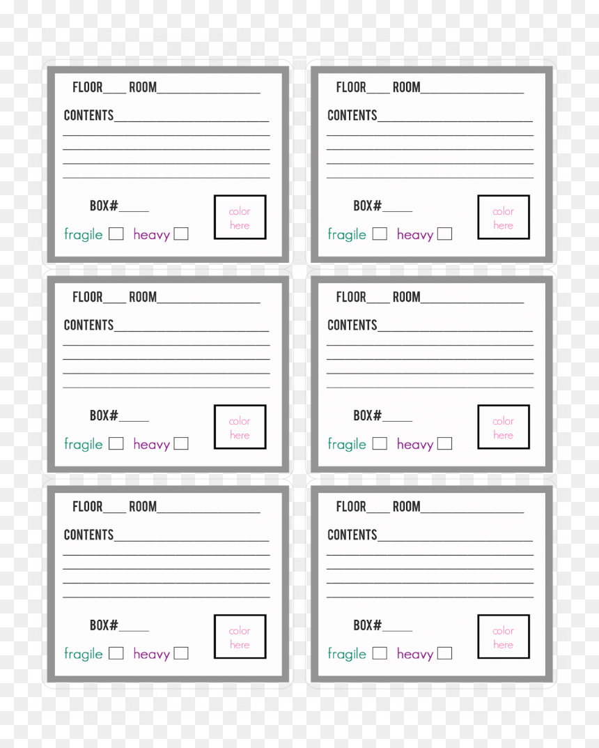 Printable Moving Labels, Hd Png Download - Vhv intended for Printable Labels For Moving Boxes