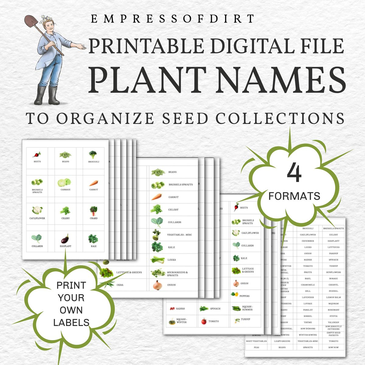 Printable Plant Name Label Files For Organizing Seeds (& More) pertaining to Free Printable Plant Labels Template