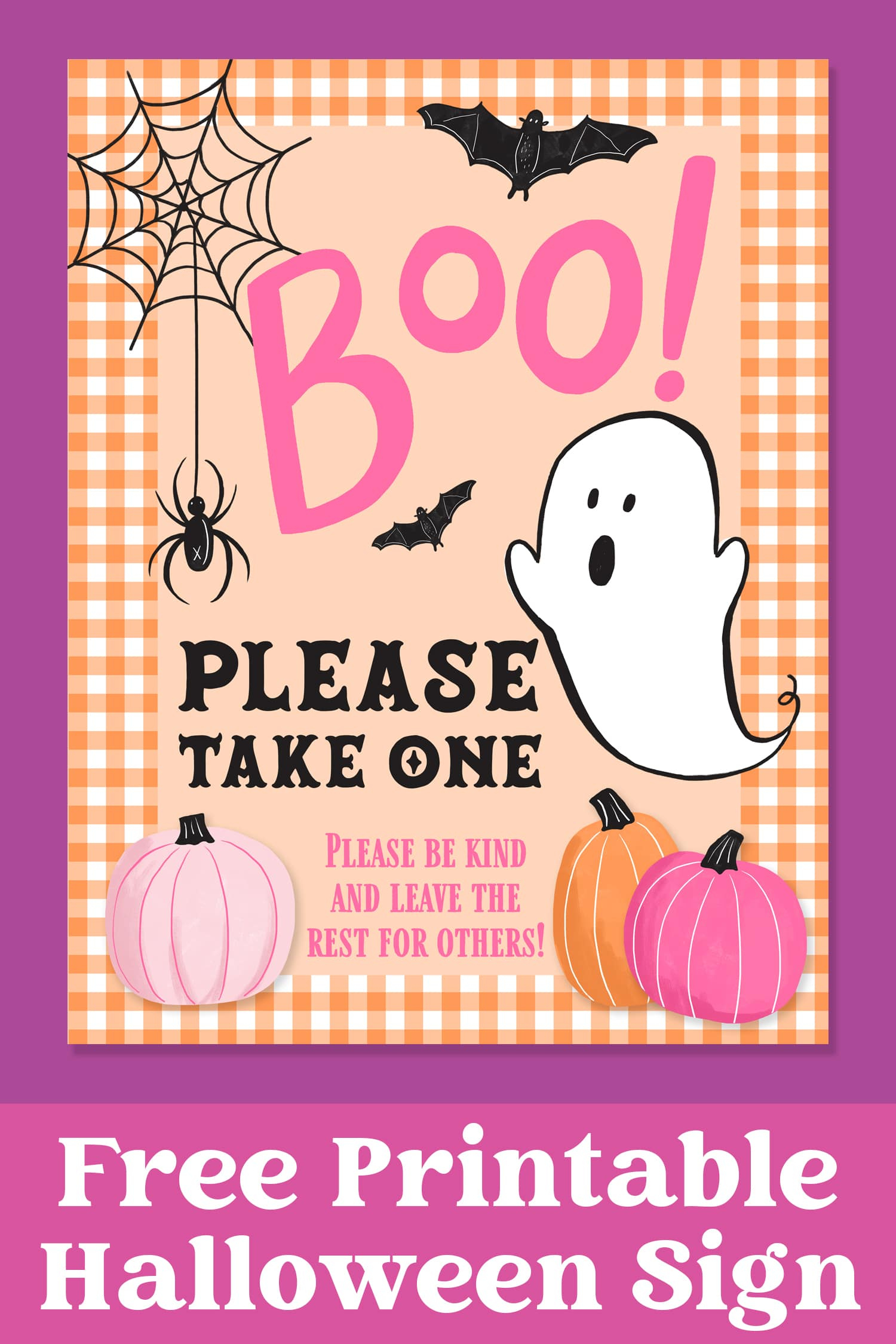 Printable "Please Take One" Halloween Sign - Happiness Is Homemade with Free Printable Halloween Candy Signs