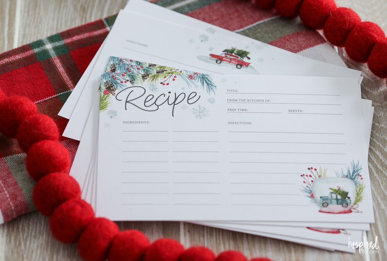 Printable Recipe Cards For Christmas - Free Holiday Download inside Free Printable Recipe Cards Christmas
