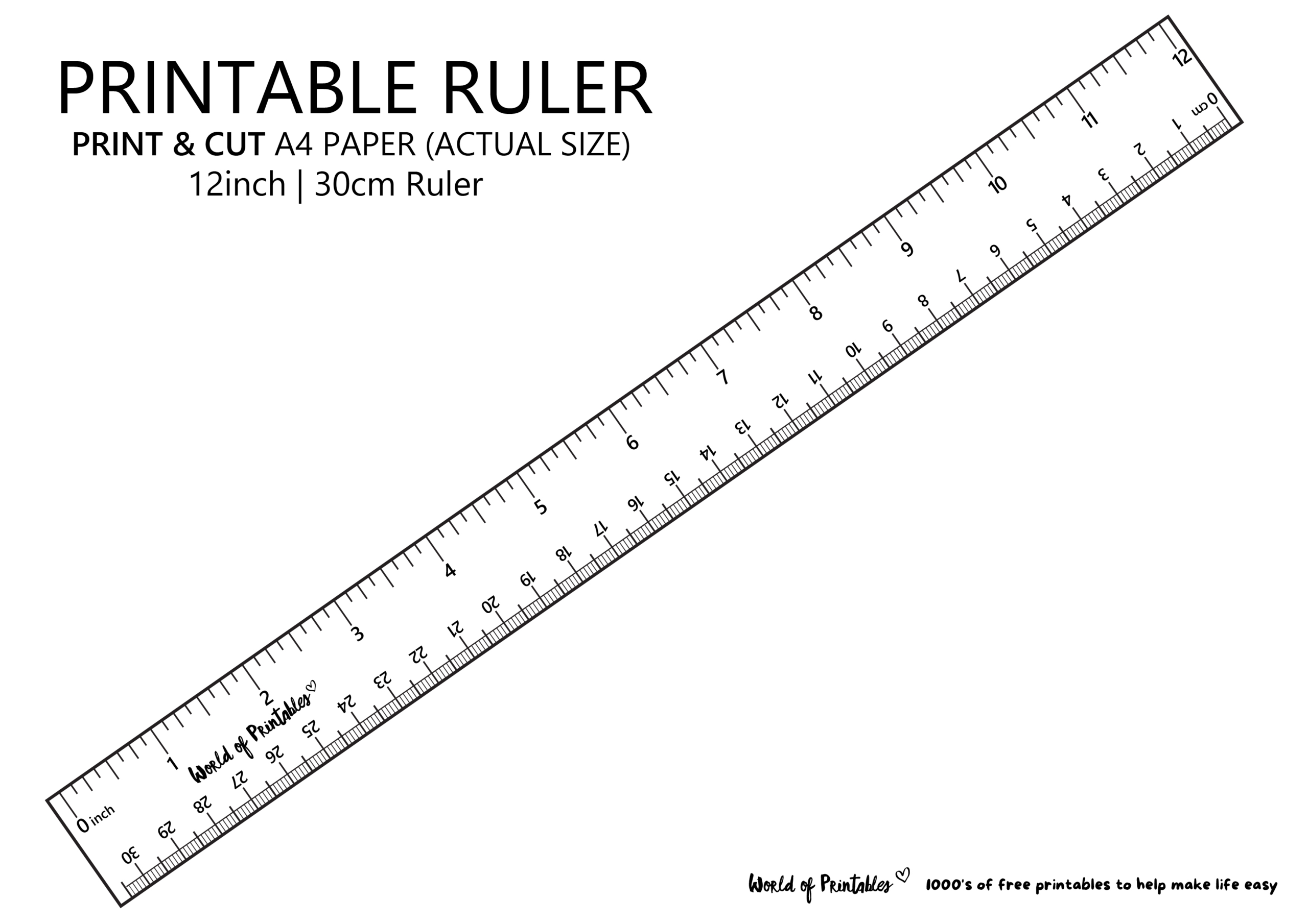 Printable Ruler - Free Accurate Ruler Inches, Cm, Mm - World Of for Inch and Centimeter Ruler Printable