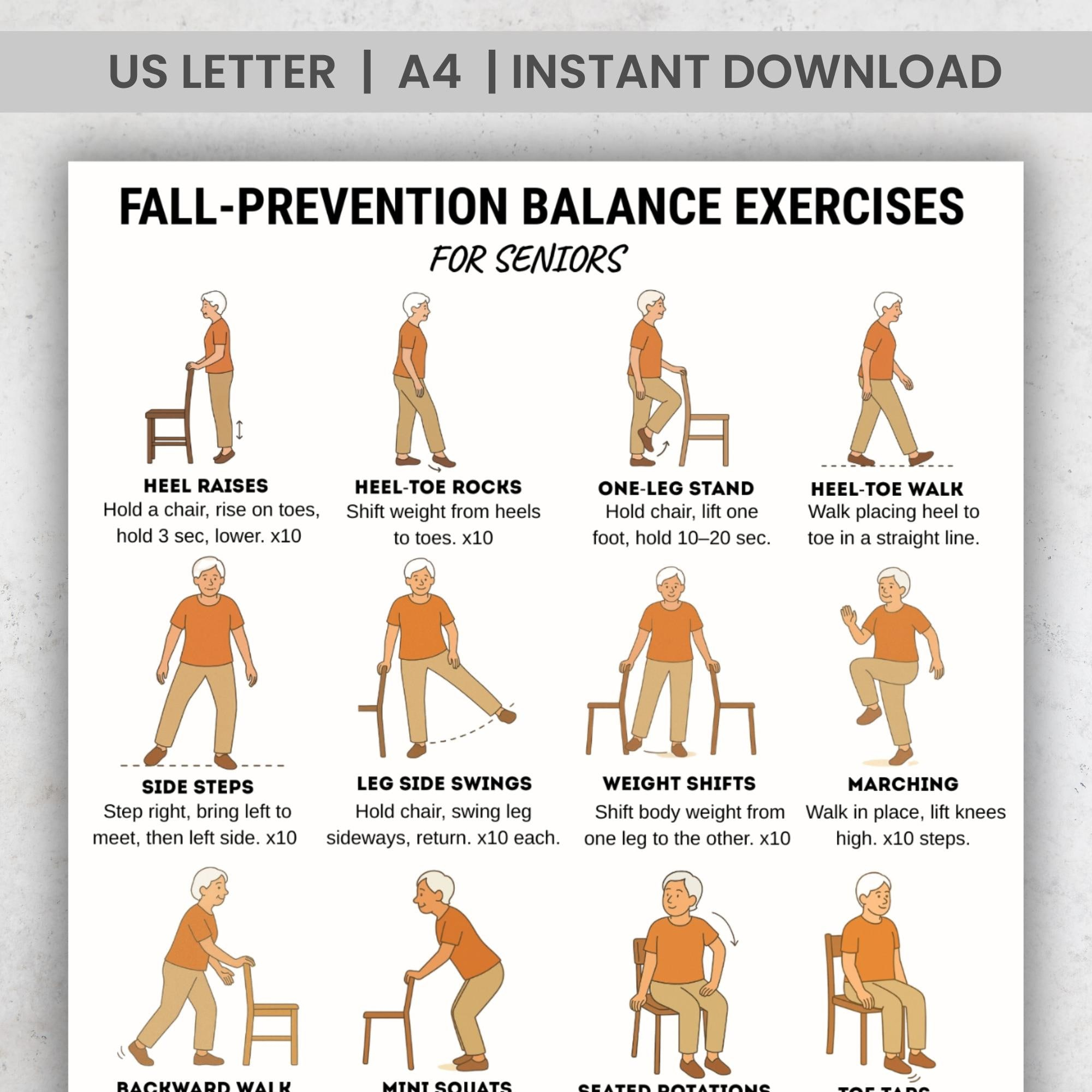 Printable Senior Sneakers Exercises Free Printable Chair Exercises in Free Printable Balance Exercises For Seniors