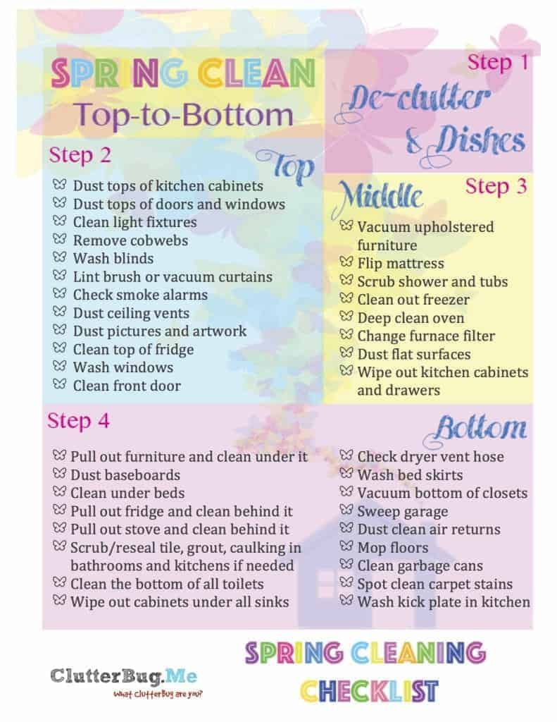 Printable Spring Cleaning Checklist - Clutterbug with regard to Free Printable Spring Cleaning Checklist