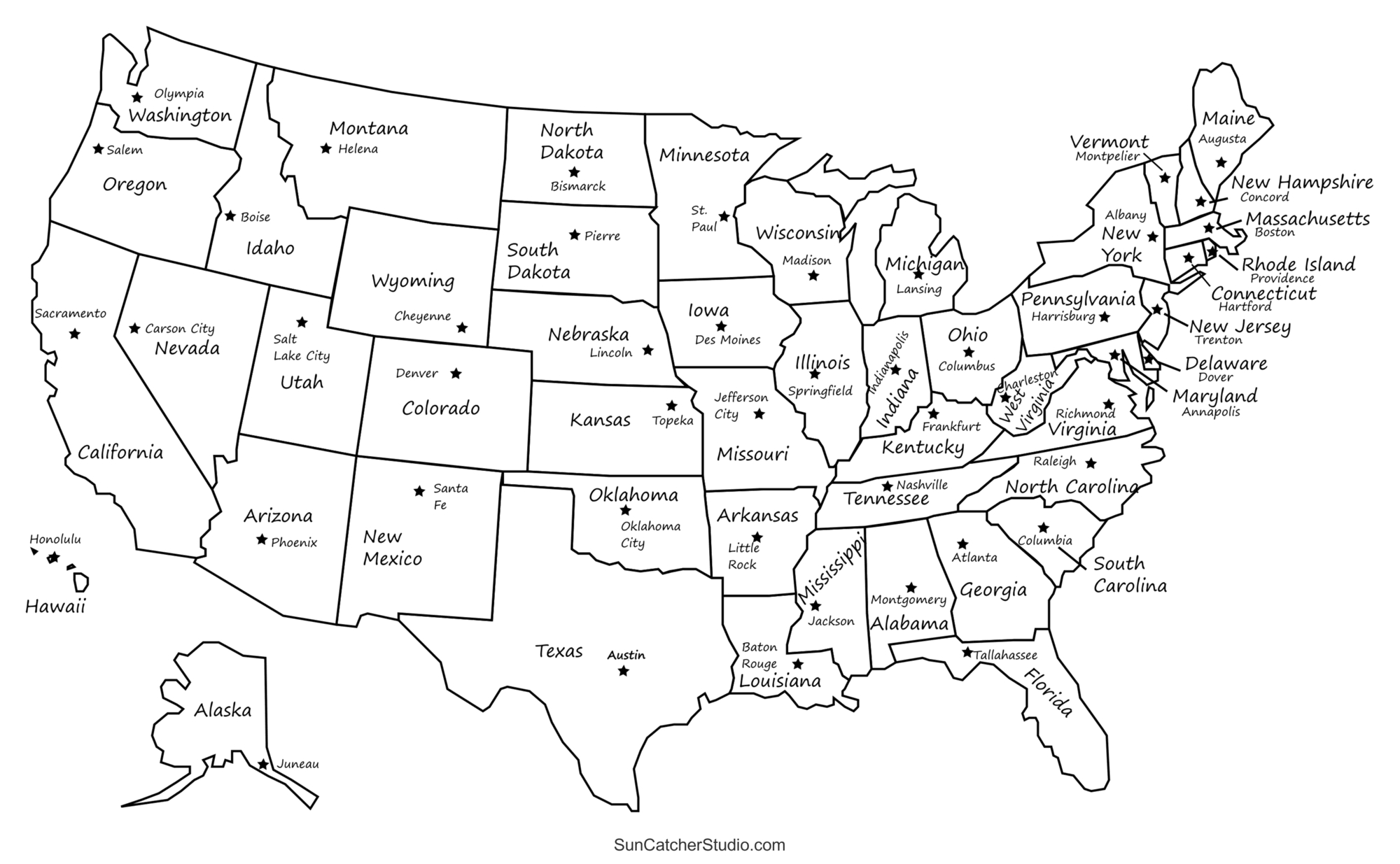 Printable Us Maps With States (Usa, United States, America) – Diy within Printable Us Map With States And Capitals