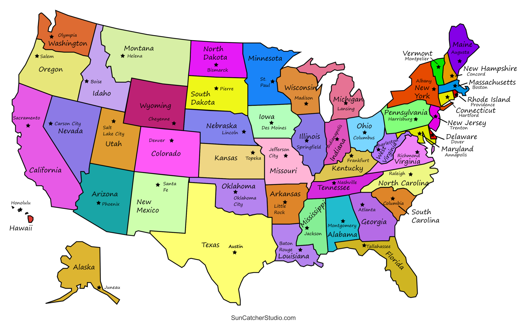 Printable Us Maps With States (Usa, United States, America) – Diy within Printable Us Map With States And Capitals