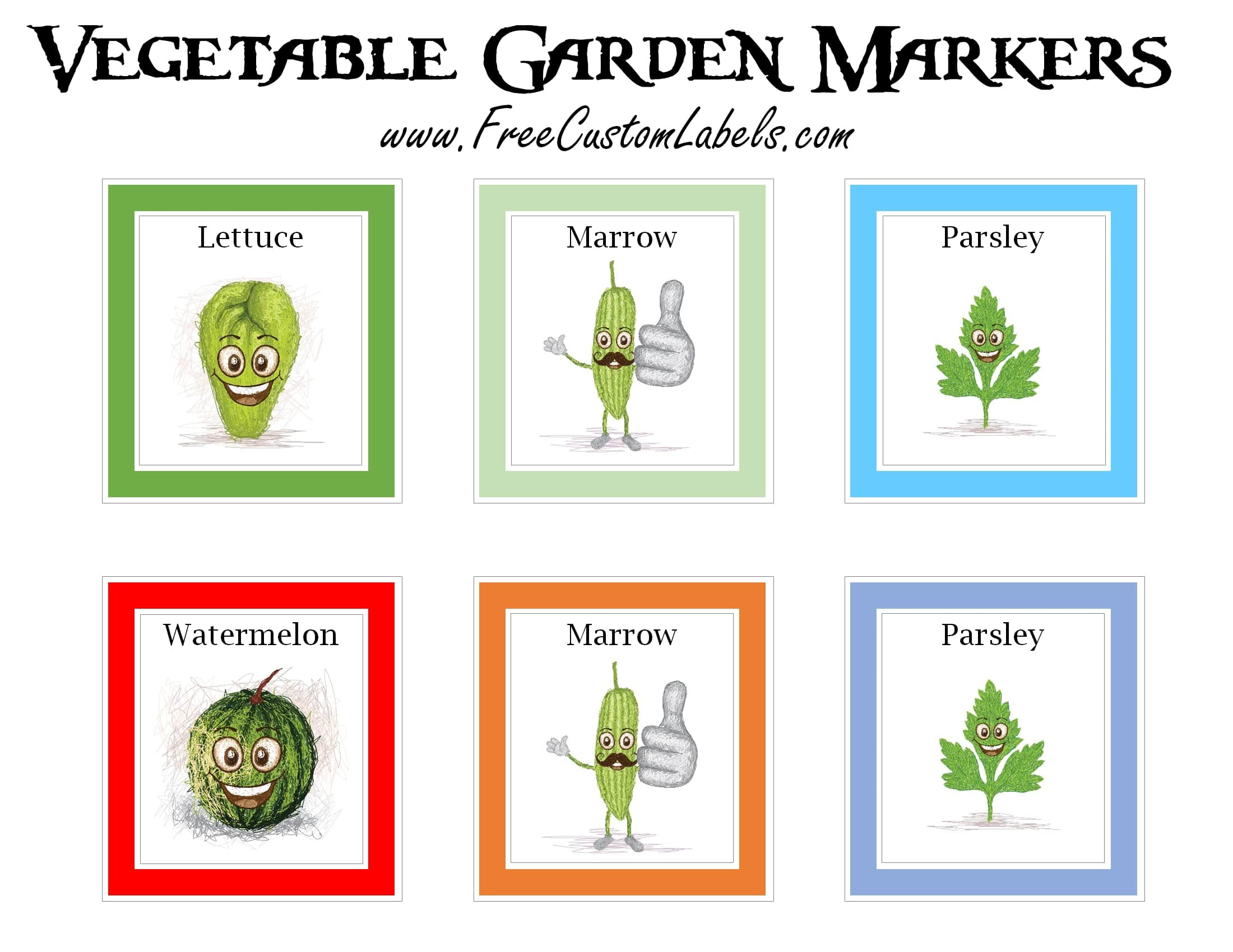 Printable Vegetable Garden Markers | Free Instant Download pertaining to Free Printable Plant Labels Template
