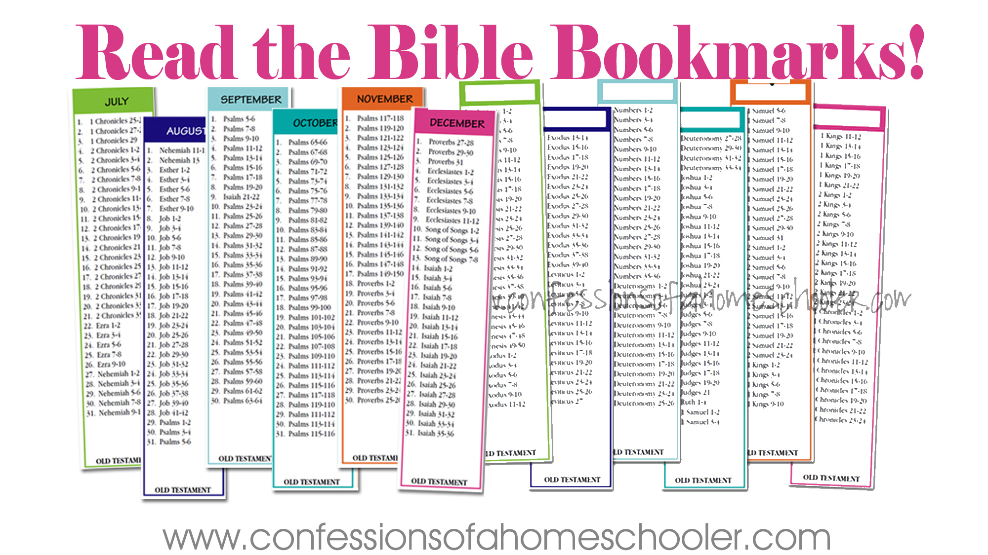 Read The Bible In Two Years Bookmarks - Confessions Of A Homeschooler regarding Free Printable Bible Reading Plans