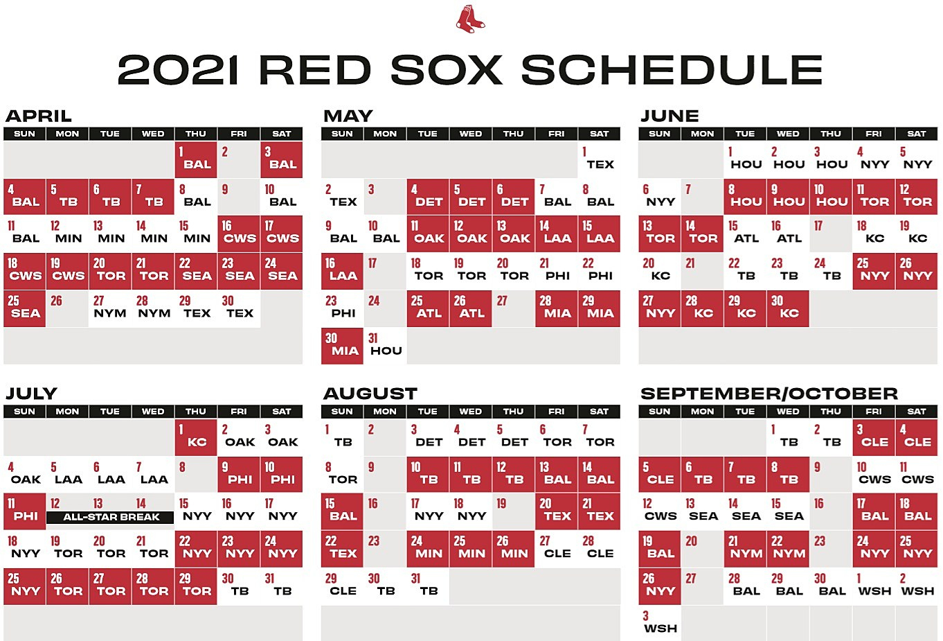 Red Sox Announce 2021 Schedule within Boston Red Sox Schedule Printable