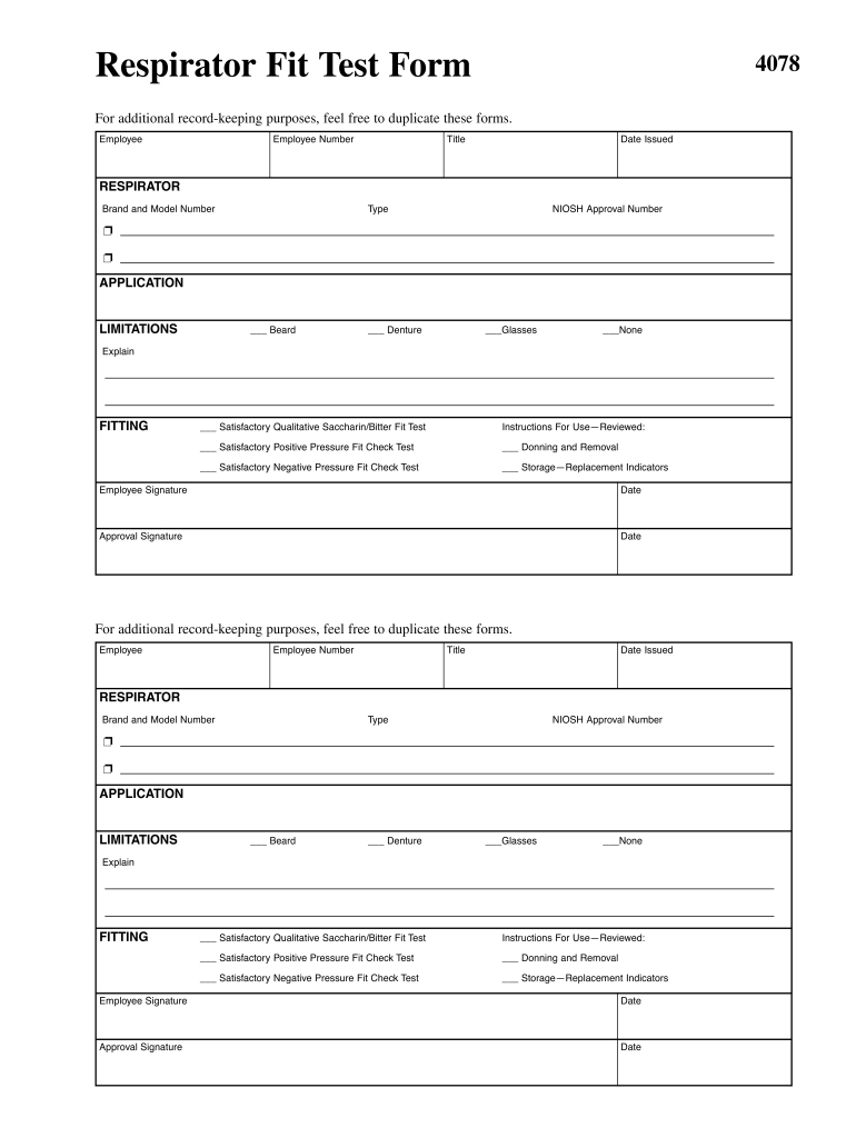 Respirator Fit Test Form Pdf: Fill Out & Sign Online | Dochub intended for Printable Respirator Fit Test Form Template