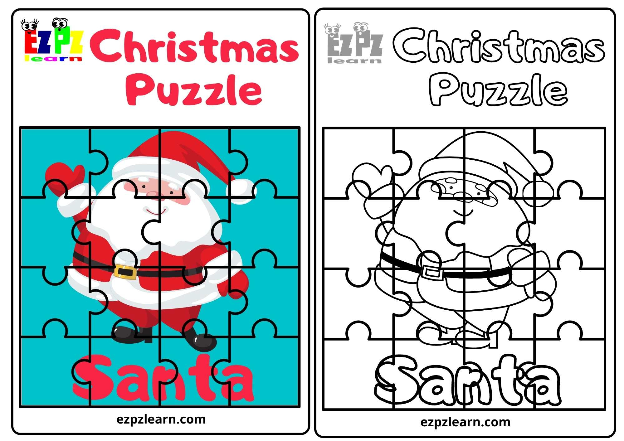 Santa Christmas Puzzle Hard - Ezpzlearn within Free Christmas Puzzle Games Printable
