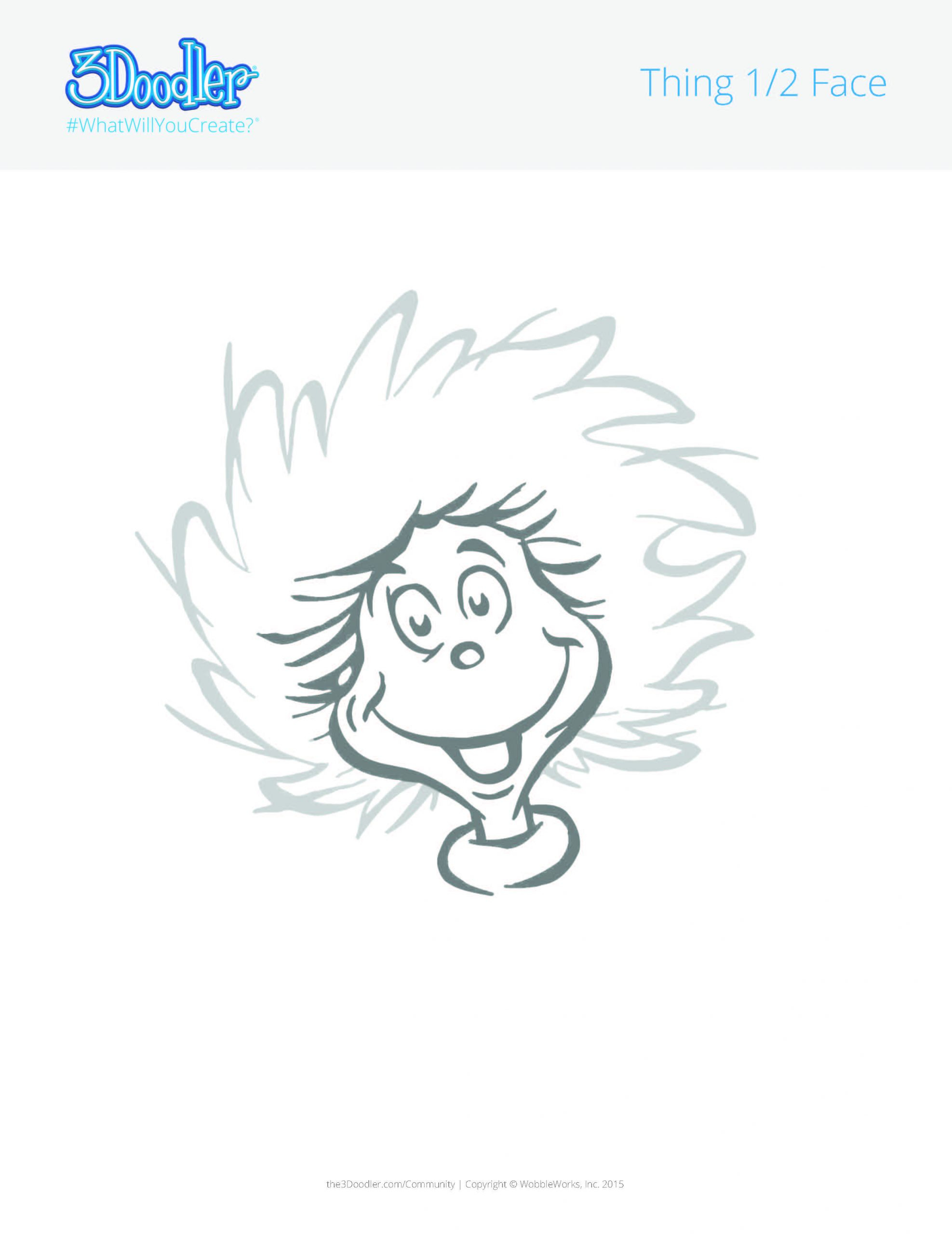 Seuss Thing Thing One And Thing Two Coloring Pages Thing One intended for Printable Thing 1 and Thing 2 Face Template