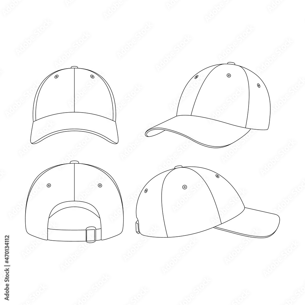 Shutterstock Baseball Hat Outline Snowman Hat Template Free with Free Printable Baseball Hat Template Printable