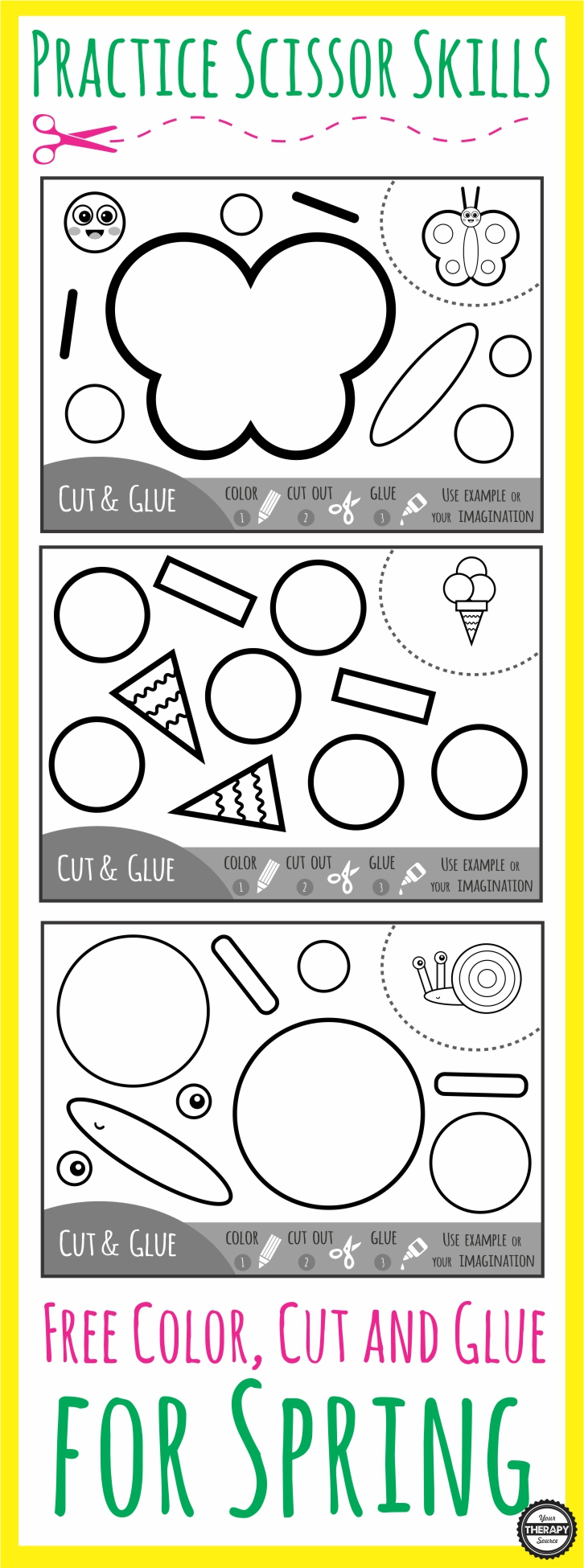 Spring Cut And Paste Practice Scissor Skills - Your Therapy Source with regard to Spring Cut And Paste Printables