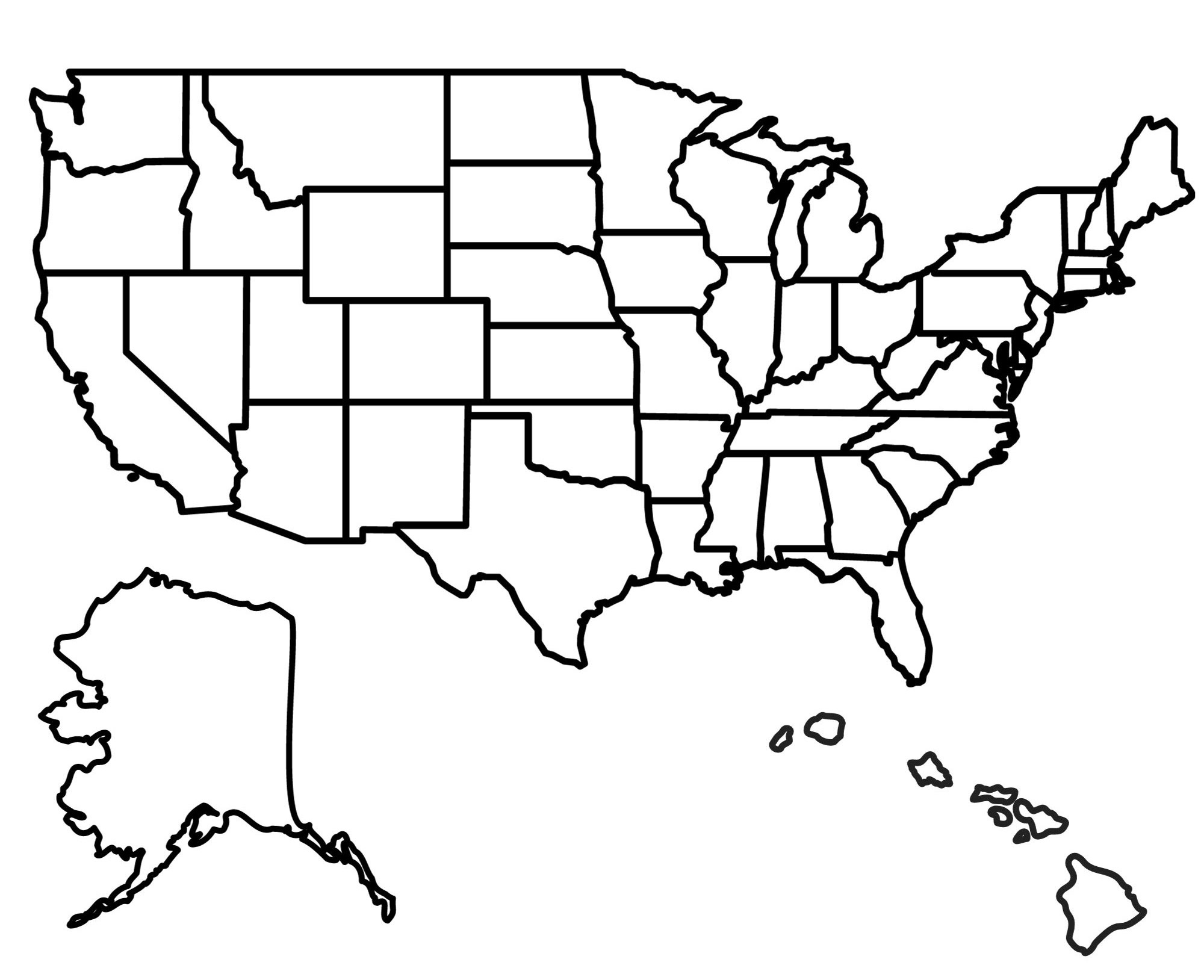 State Outlines: Blank Maps Of The 50 United States - Gis Geography inside Blank Printable Map of the Us