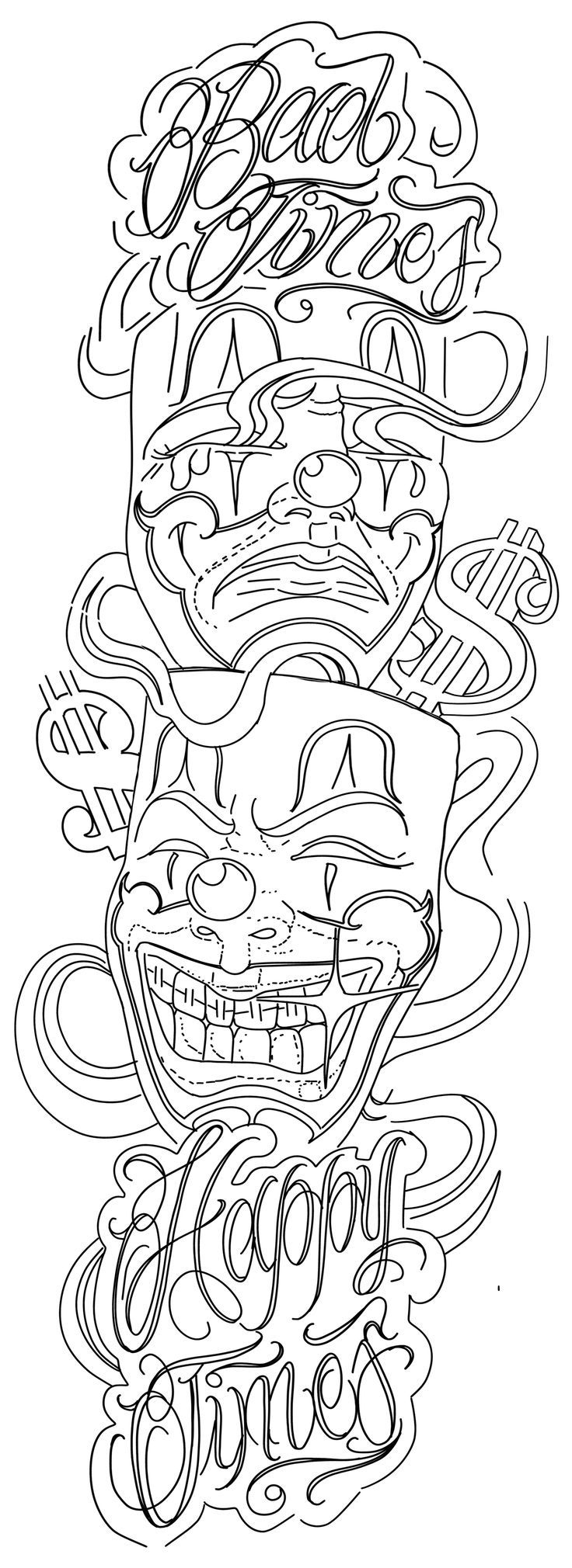 Tatuajes De Calavera Con La Frase &amp;#039;Feliz Halloween&amp;#039; intended for Printable Gangster Tattoo Stencil Outline