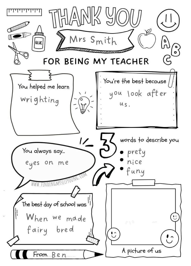 Thank You Teacher Appreciation Free Printable Pdf | Finding Myself for Thank You Teacher Free Printable