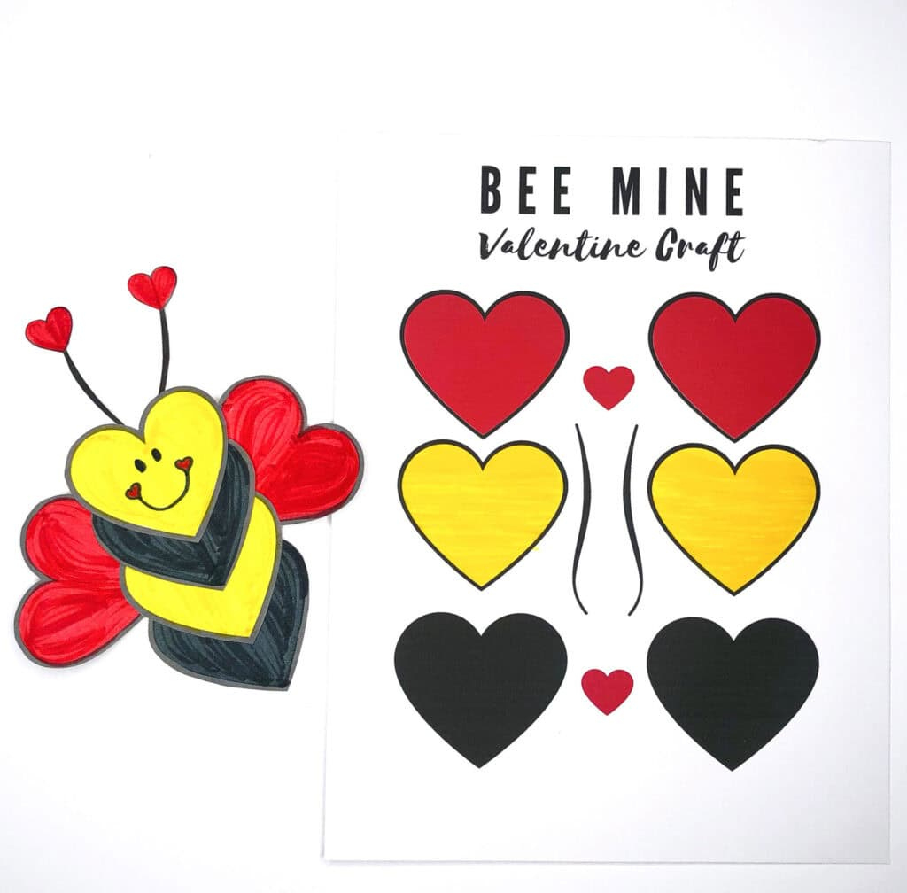 The Best Printable Valentine'S Day Bee Craft - Seasoned Sprinkles with Valentine's Day Printable Crafts