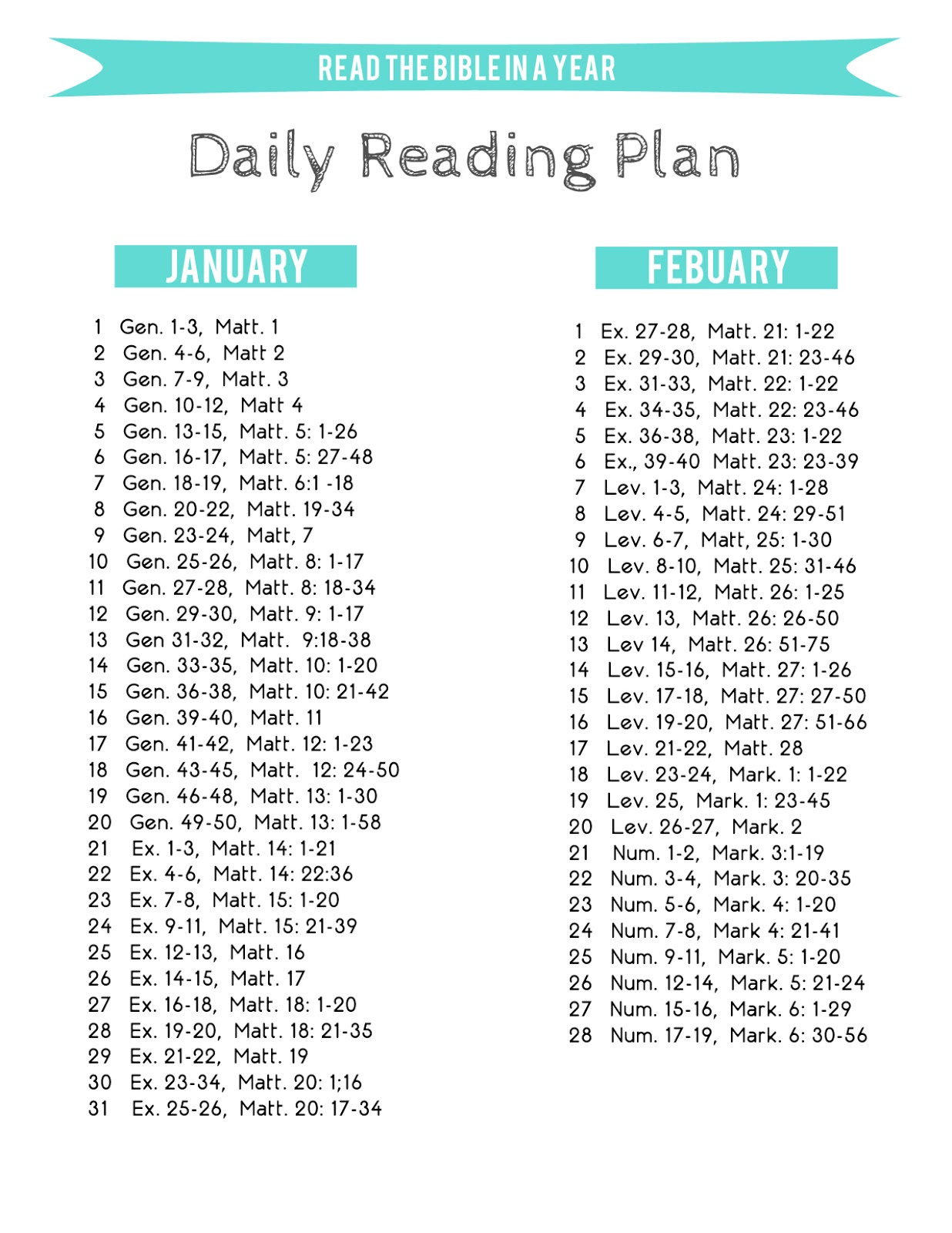 The Kitkat Studio: Free Printable // One Year Bible Reading Plan throughout Bible Reading Plan 1 Year Printable