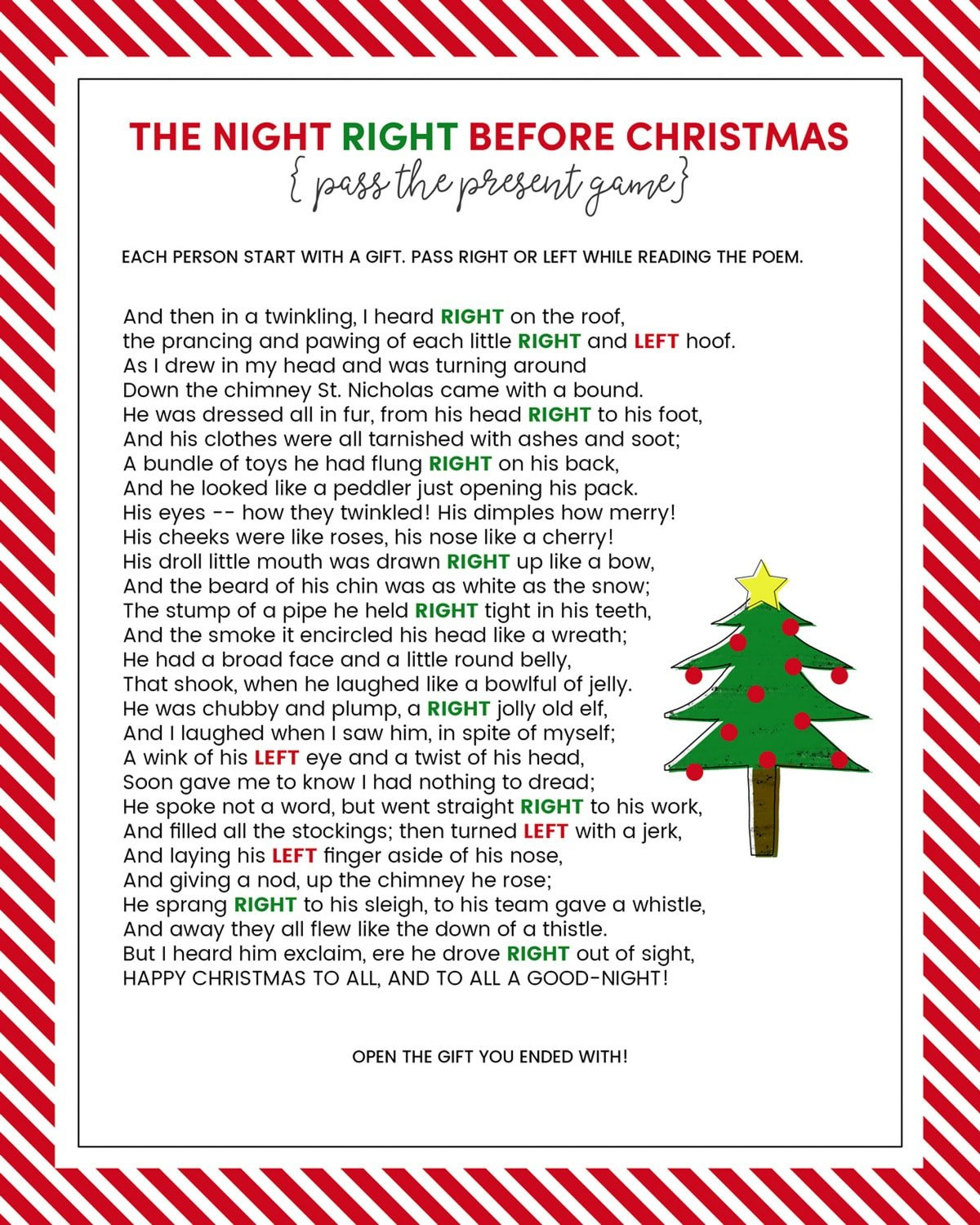 The Left Right Christmas Game {With Story + Print}| Lil' Luna regarding Free Printable Left Right Games For Christmas