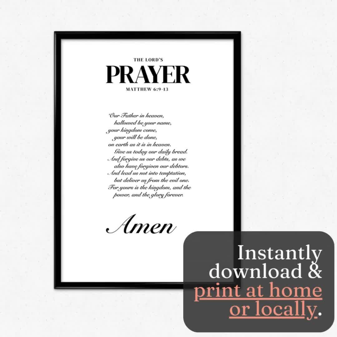 The Lord'S Prayer Niv, Our Father In Heaven, Matthew 6, Bible Verse Wall Art Prints, Christian Wall Decor, Minimalist Nursery Baptism regarding The Lord'S Prayer Niv Printable