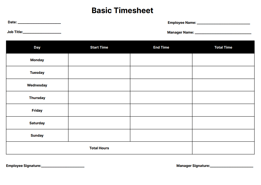 Time Sheet Template | Free Word Templates inside Employee Time Sheets Free Printable