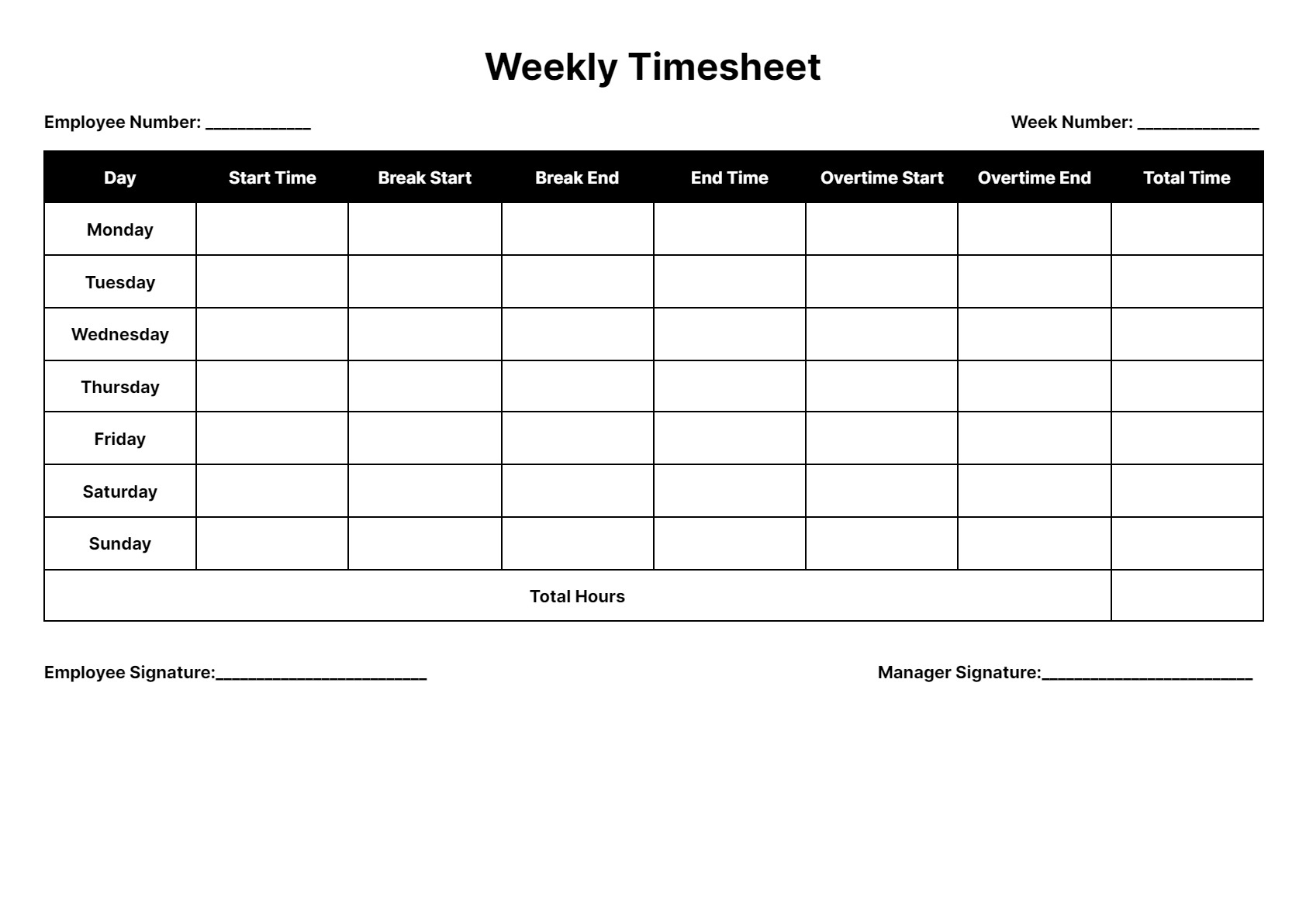 Timesheet Templates: Download &Amp; Print For Free! - Worksheets within Free Printable Time Sheets Weekly
