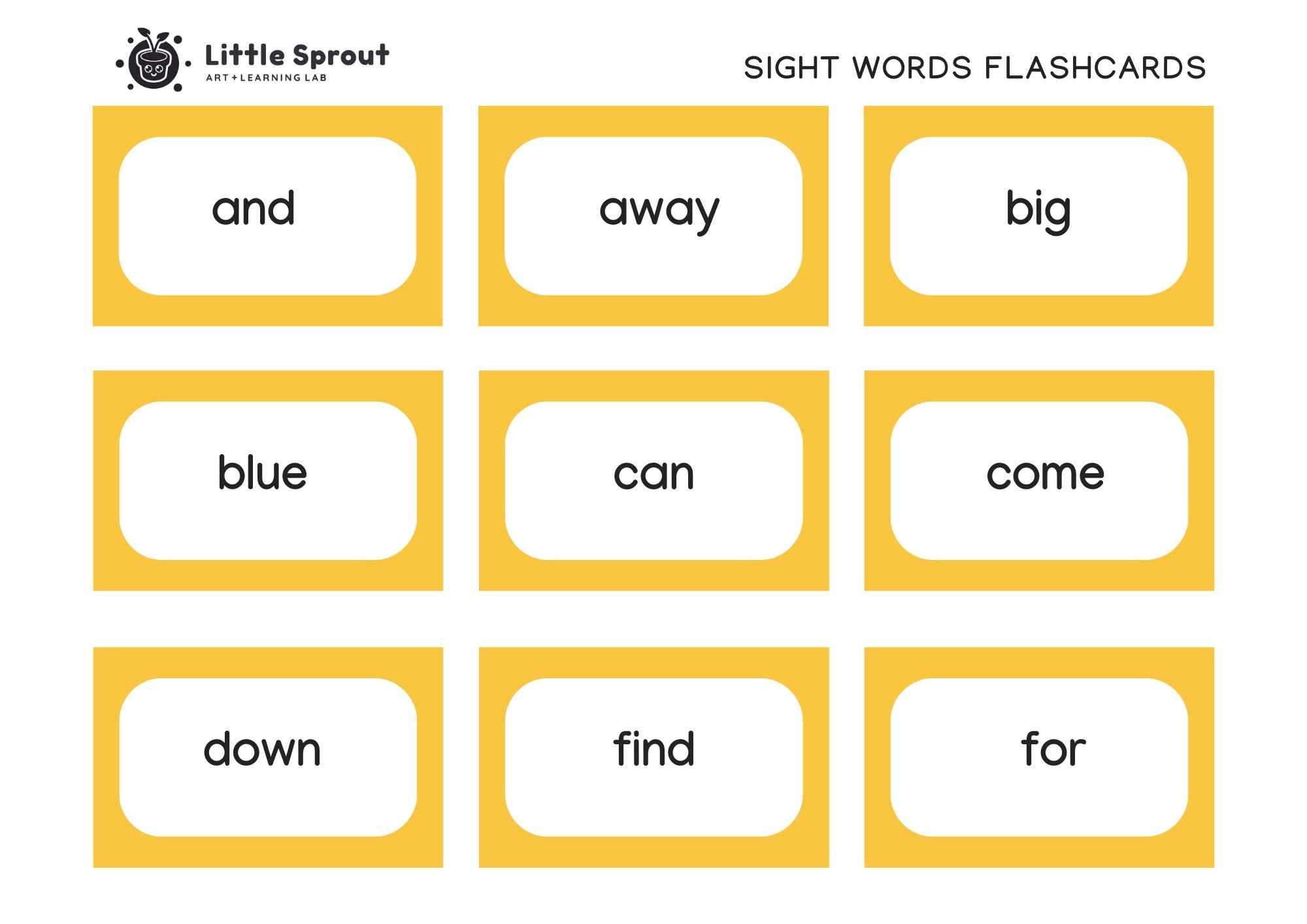 Top Dolch Sight Words Printable Flash Cards | Little Sprout intended for Kindergarten Sight Words Flash Cards Printable