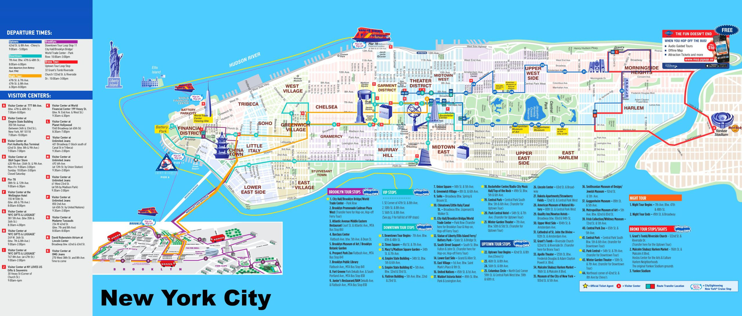 Tourist Map Guide Of New York City, Usa - Holiday Landmark intended for New York City Tourist Map Printable
