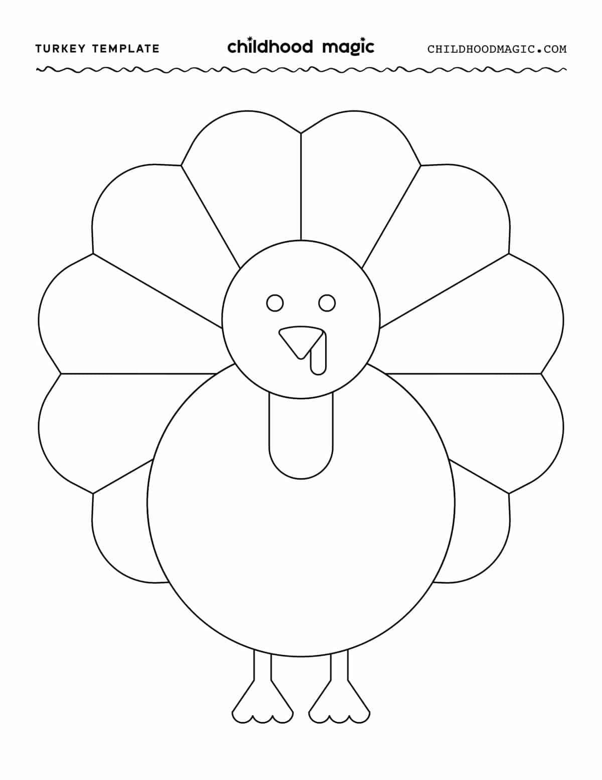 Turkey Template - Childhood Magic inside Free Printable Template of a Turkey