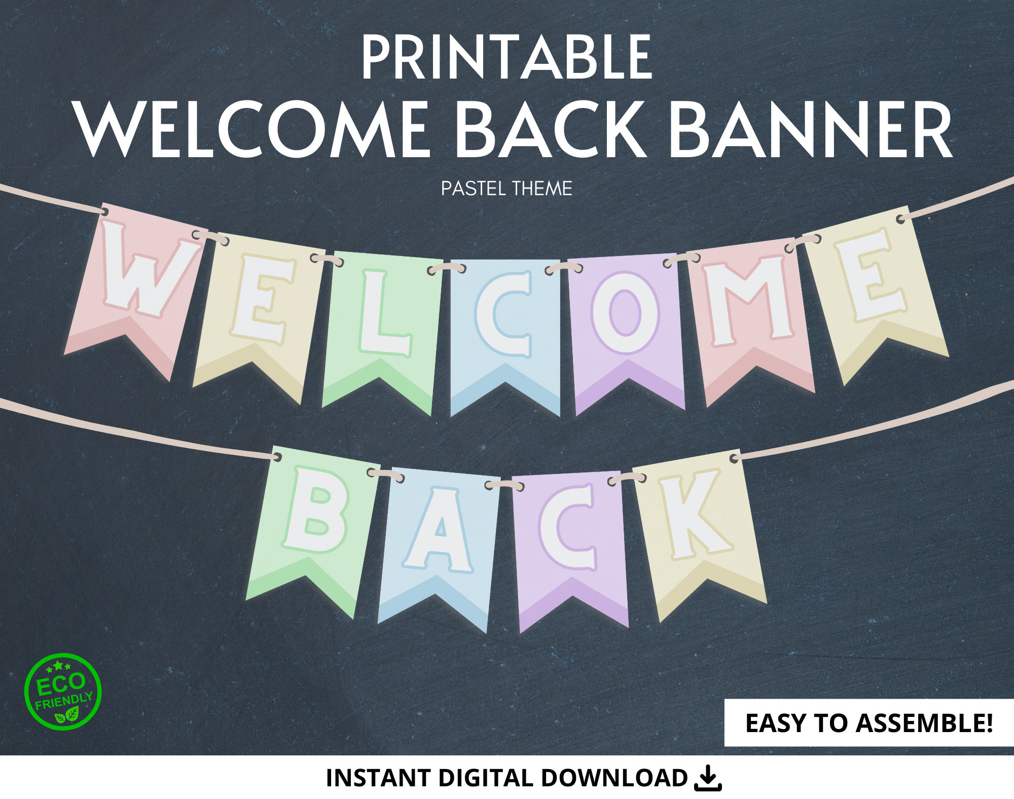 Welcome Back Banner, Printable Banner, Printable Party Supplies throughout Welcome Back Free Printable Banner