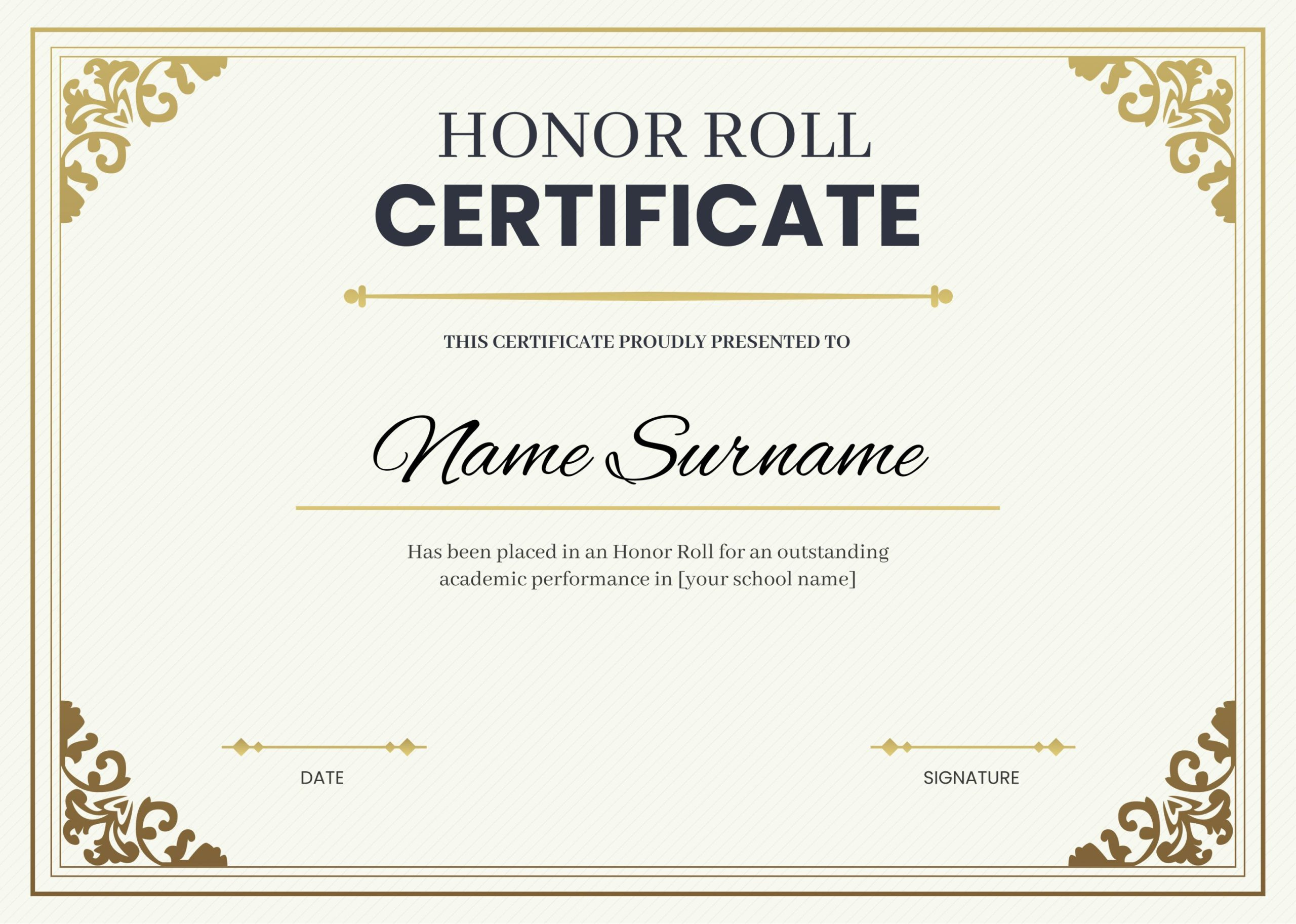 What Is Honor Roll Certificate? +7 Free Editable Templates intended for Honor Roll Certificates Printable Free