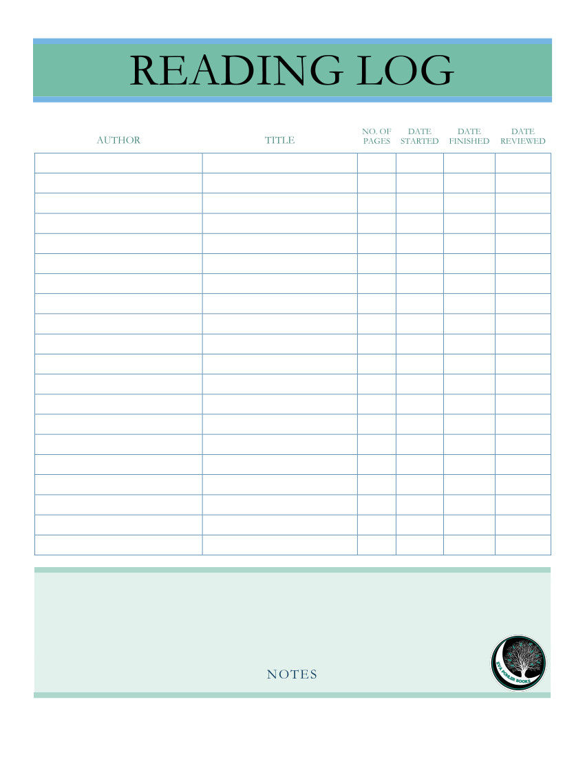 Your Free Online Reading Journal with regard to Free Printable Reading Log For Adults